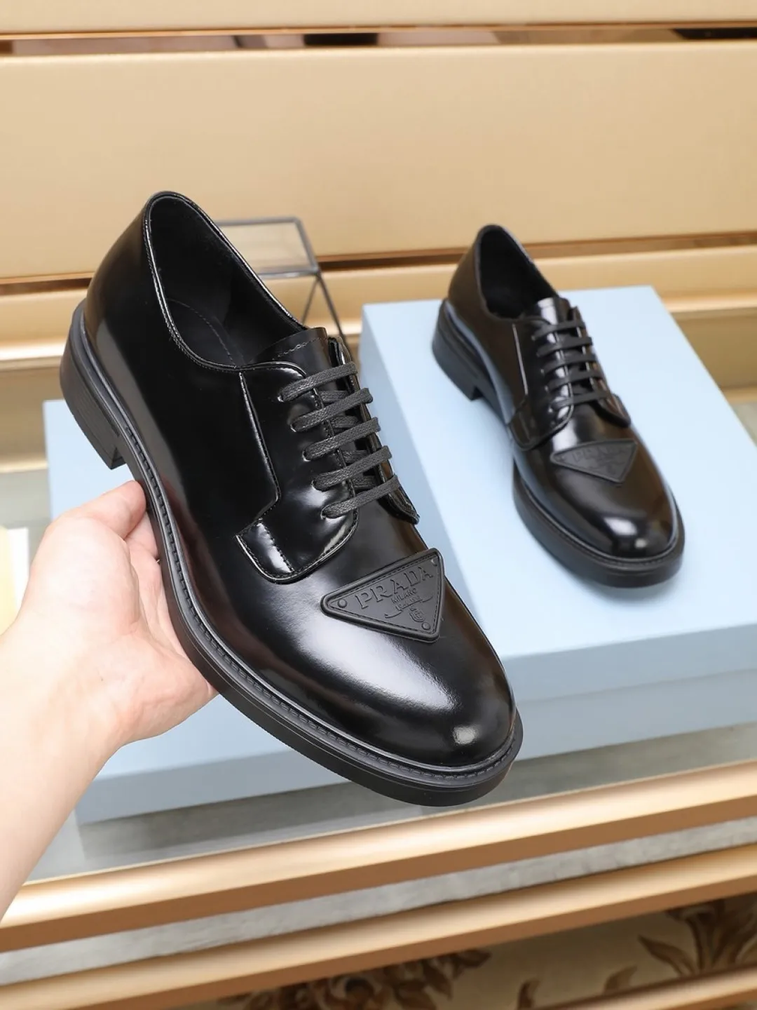 P640💰🔥《PRADA》👏Latest • High-end top brand luxury ~ purchasing agency, top quality. New fashionable business men's shoes🔜The uppers are made of original open-edge beaded cowhide➕cowhide·lining, with fine workmanship. The original stylish and soft combination wear-resistant and non-slip outsole is light and comfortable on the feet. The real thing looks better in real life. Size: 38/45